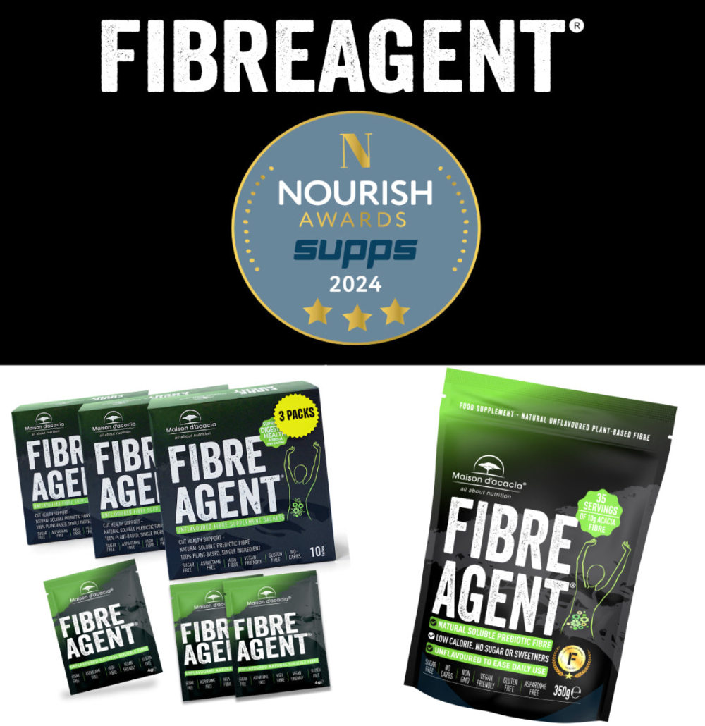 FibreAgent Pouch and Sachets. Acacia Gum. Gum Arabic. Natural fibre 